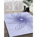 Patterned Lavender Blue Rug in Family Room, pat3343blu