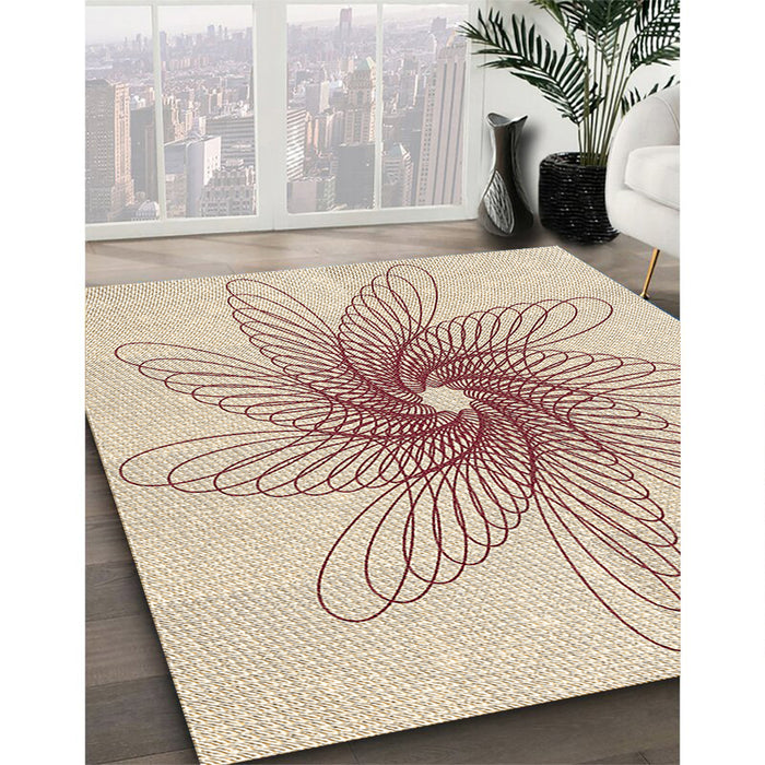 Patterned Peru Brown Rug in Family Room, pat3343brn