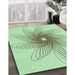 Patterned Mint Green Rug in Family Room, pat3343grn