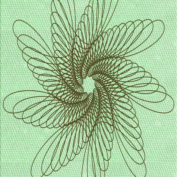 Machine Washable Transitional Mint Green Rug, wshpat3343grn