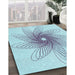 Machine Washable Transitional Koi Blue Rug in a Family Room, wshpat3343lblu