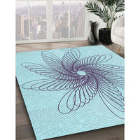 Patterned Koi Blue Rug, pat3343lblu