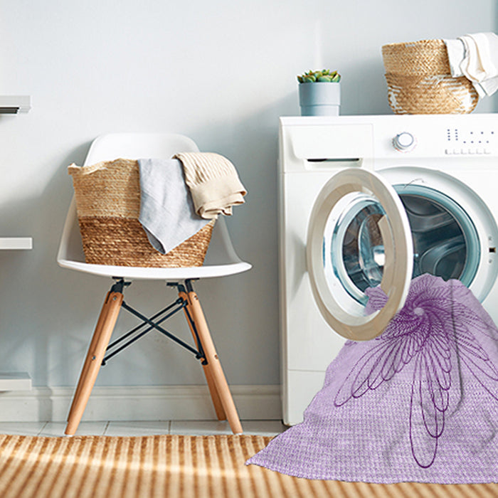 Machine Washable Transitional Purple Rug in a Washing Machine, wshpat3343pur