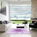 Square Patterned Purple Rug in a Living Room, pat3343pur