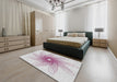 Patterned Off-White Novelty Rug in a Bedroom, pat3343