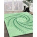 Machine Washable Transitional Mint Green Rug in a Family Room, wshpat3344grn