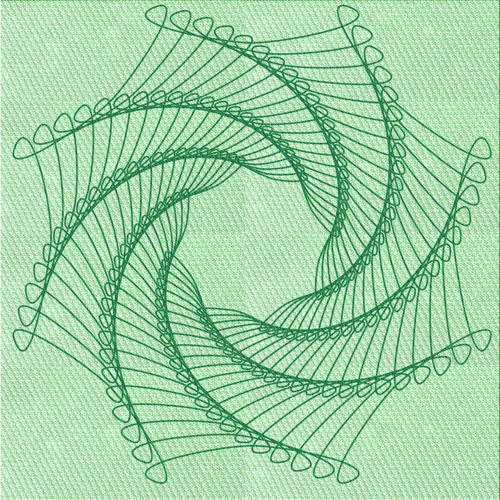 Round Patterned Mint Green Rug, pat3344grn