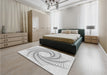 Patterned Platinum Gray Rug in a Bedroom, pat3344gry