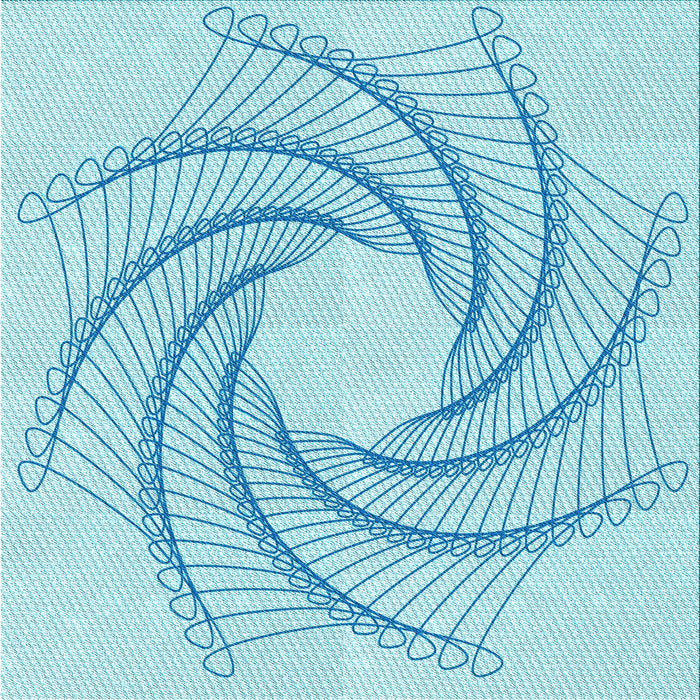 Round Patterned Electric Blue Rug, pat3344lblu