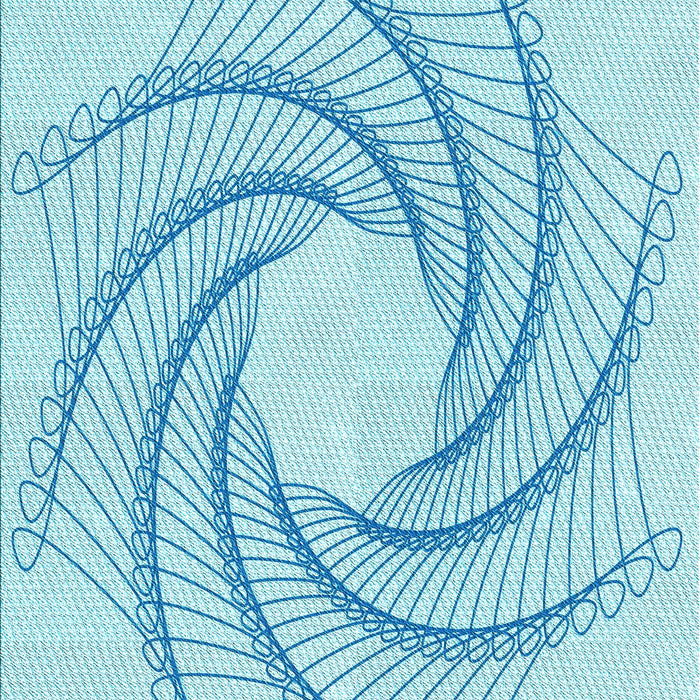 Machine Washable Transitional Electric Blue Rug, wshpat3344lblu