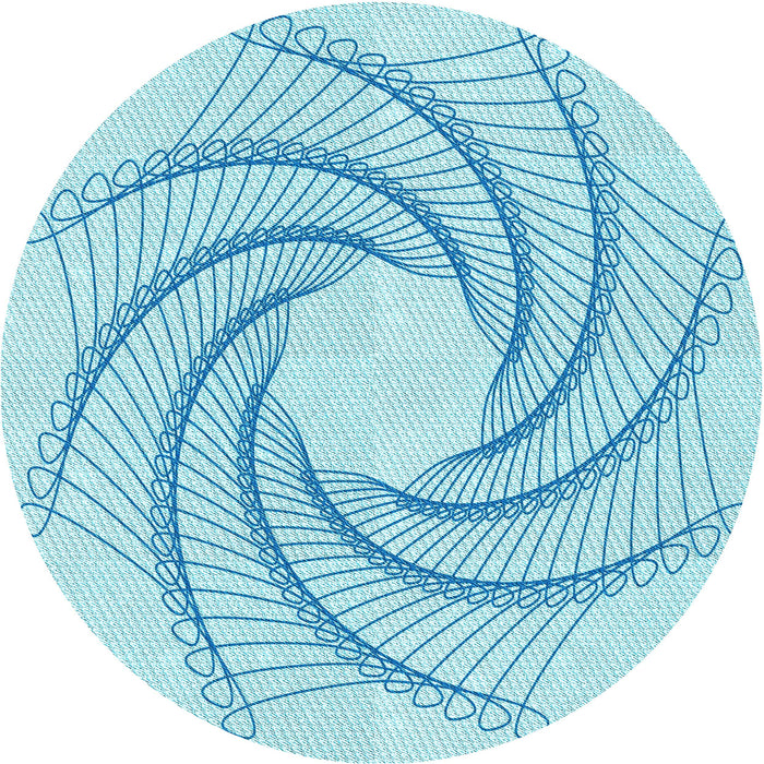 Square Machine Washable Transitional Electric Blue Rug in a Living Room, wshpat3344lblu