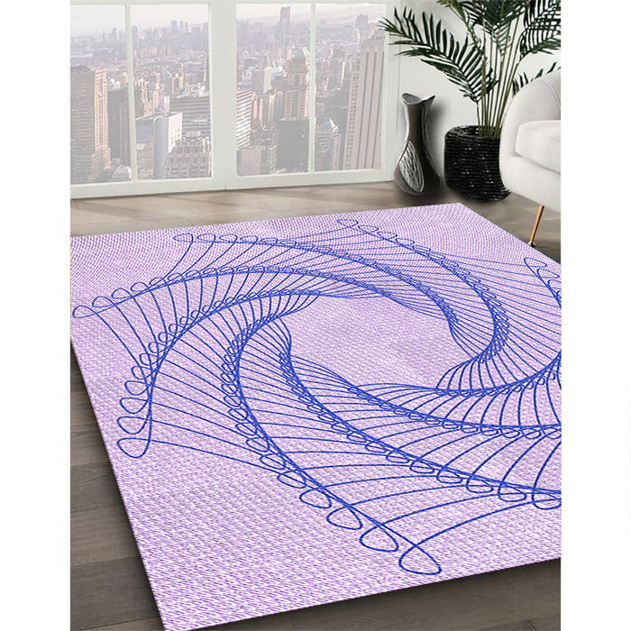Machine Washable Transitional Purple Mimosa Purple Rug in a Family Room, wshpat3344pur