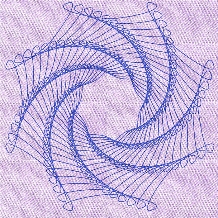 Round Patterned Purple Mimosa Purple Rug, pat3344pur