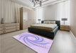 Patterned Purple Mimosa Purple Rug in a Bedroom, pat3344pur