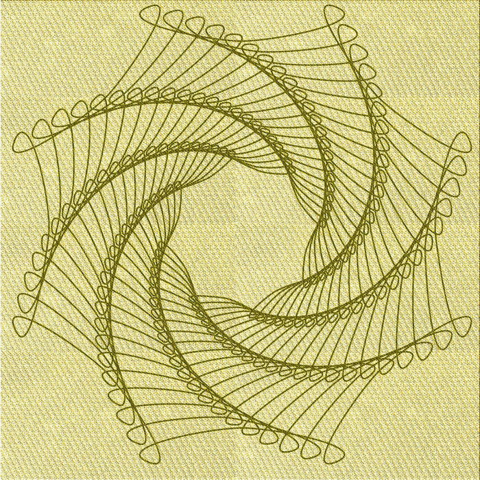 Round Patterned Sun Yellow Rug, pat3344yw