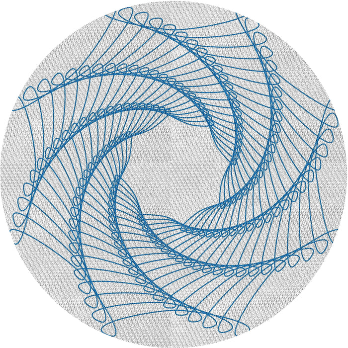 Sideview of Patterned Off-White Novelty Rug, pat3344