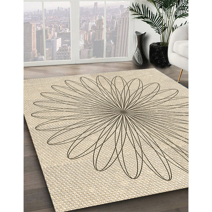 Patterned Moccasin Beige Rug in Family Room, pat3345brn