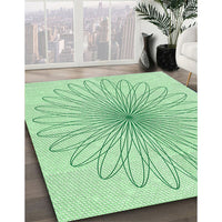 Patterned Mint Green Rug, pat3345grn