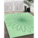 Patterned Mint Green Rug in Family Room, pat3345grn