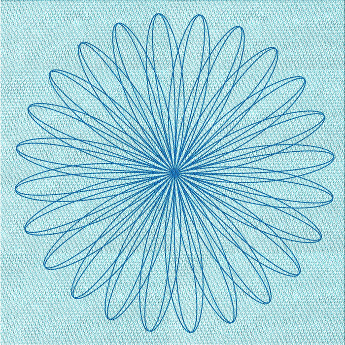 Round Patterned Electric Blue Rug, pat3345lblu