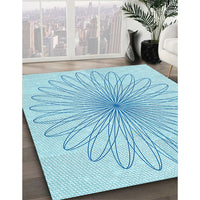 Patterned Electric Blue Rug, pat3345lblu