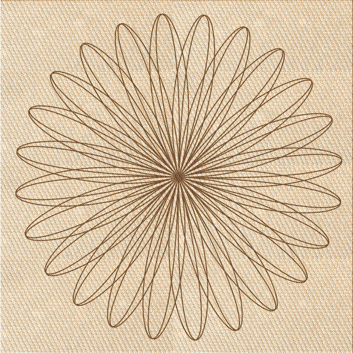 Round Patterned Peru Brown Rug, pat3345org