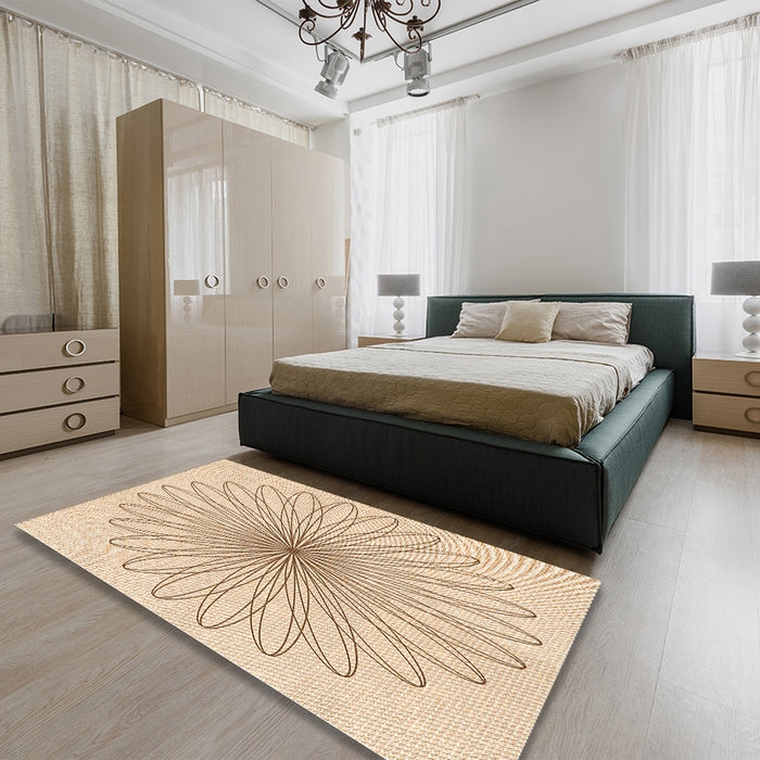 Patterned Peru Brown Rug in a Bedroom, pat3345org