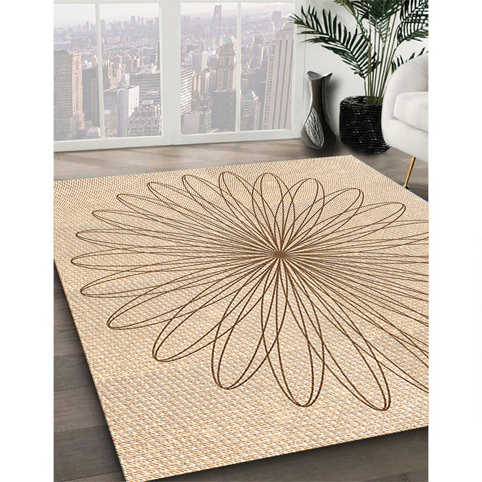 Patterned Peru Brown Rug in Family Room, pat3345org