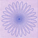 Round Patterned Purple Mimosa Purple Rug, pat3345pur