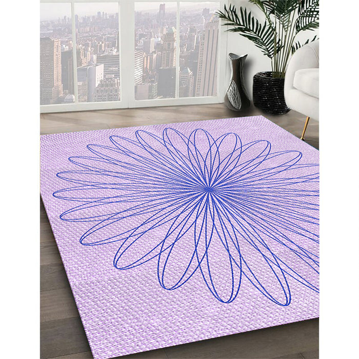 Machine Washable Transitional Purple Mimosa Purple Rug in a Family Room, wshpat3345pur