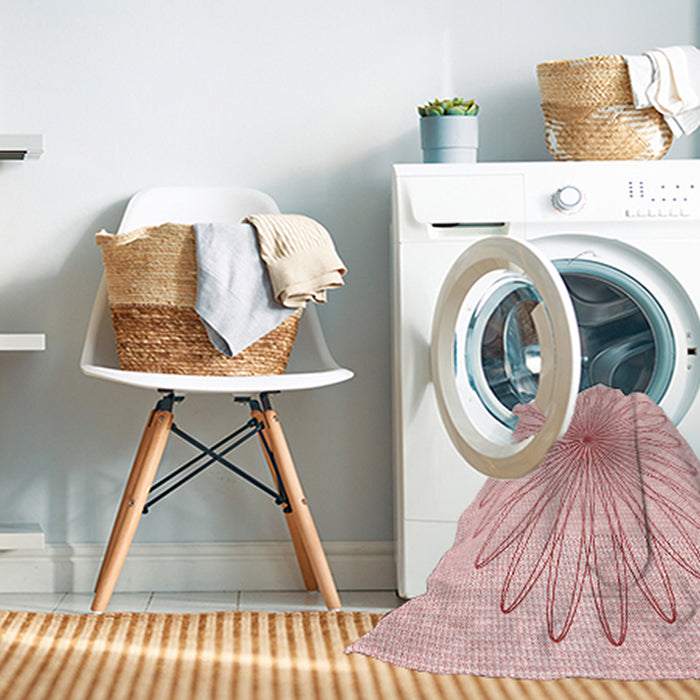 Machine Washable Transitional Pastel Red Pink Rug in a Washing Machine, wshpat3345rd