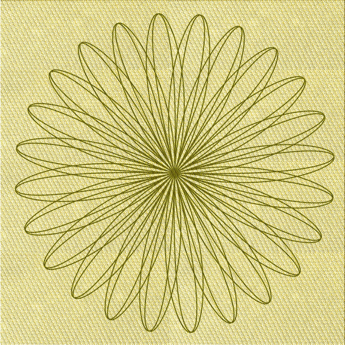 Round Machine Washable Transitional Sun Yellow Rug, wshpat3345yw