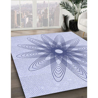 Patterned Lavender Blue Rug, pat3346blu