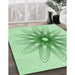 Machine Washable Transitional Mint Green Rug in a Family Room, wshpat3346grn