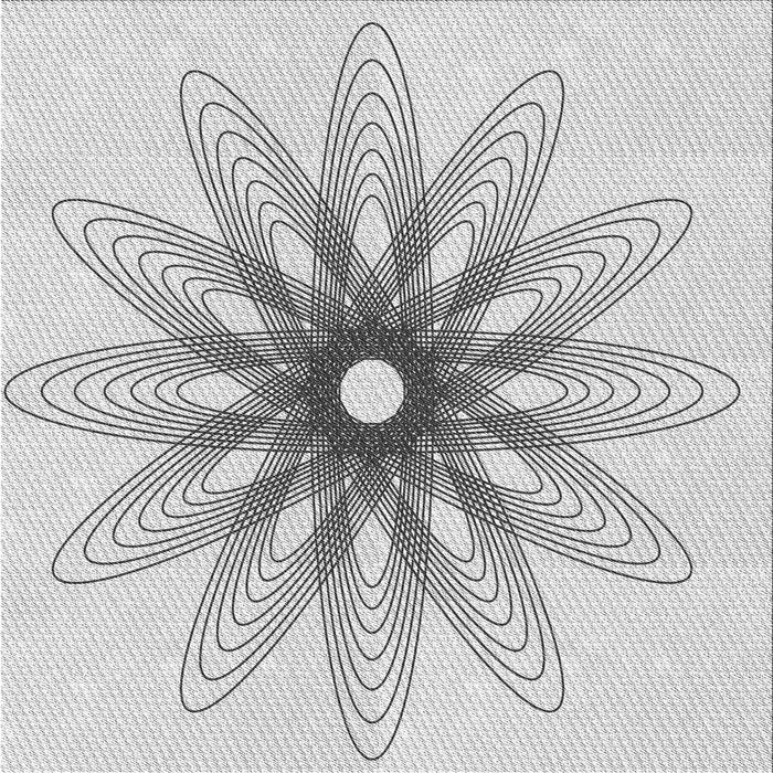 Round Patterned Platinum Gray Rug, pat3346gry