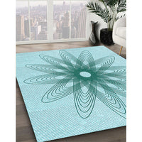 Patterned Electric Blue Rug, pat3346lblu