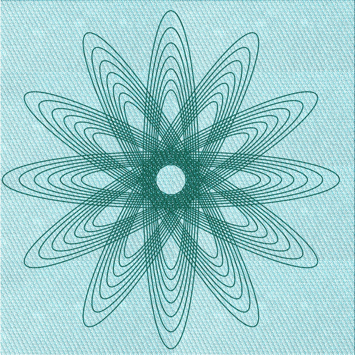 Round Patterned Electric Blue Rug, pat3346lblu