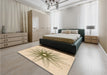 Patterned Bronze Brown Rug in a Bedroom, pat3346org