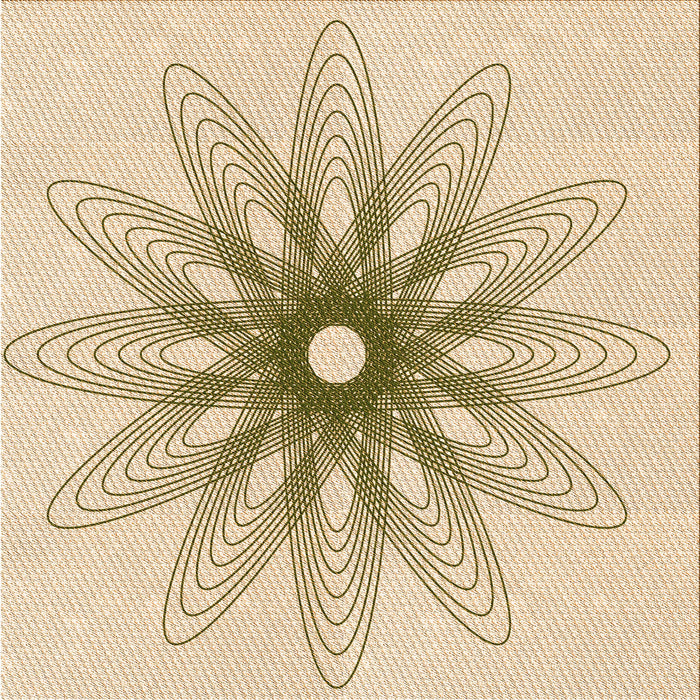 Round Patterned Bronze Brown Rug, pat3346org