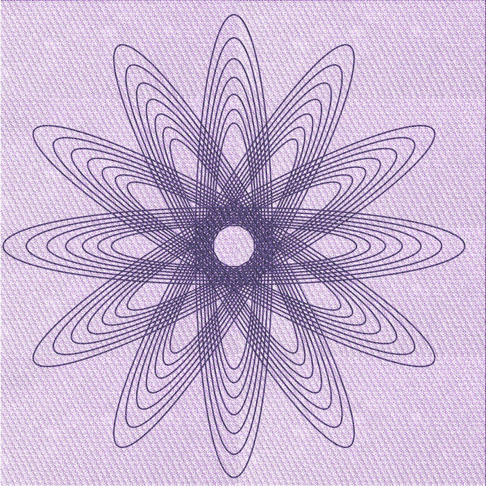 Round Machine Washable Transitional Lilac Purple Rug, wshpat3346pur