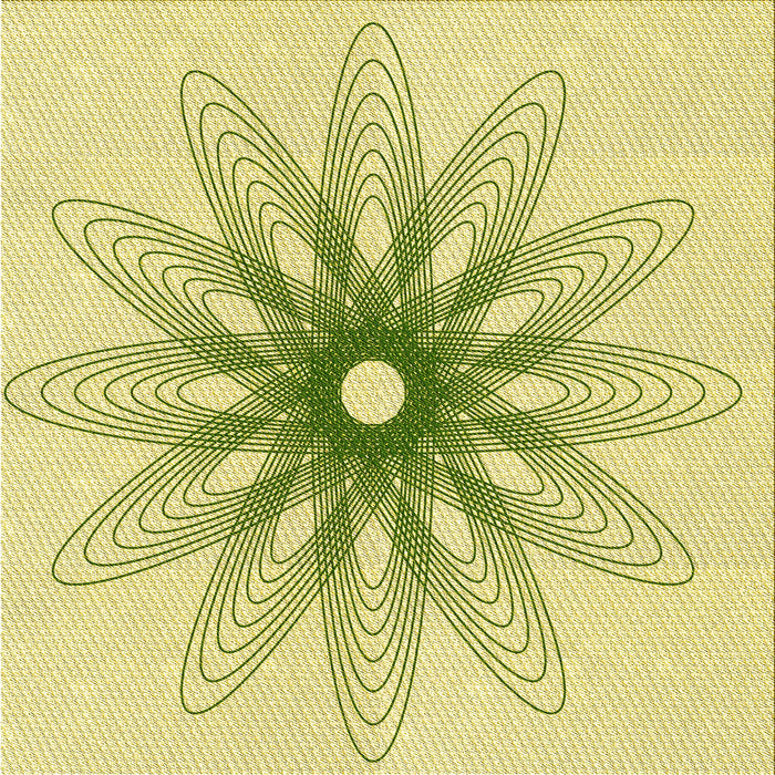 Round Patterned Green Rug, pat3346yw