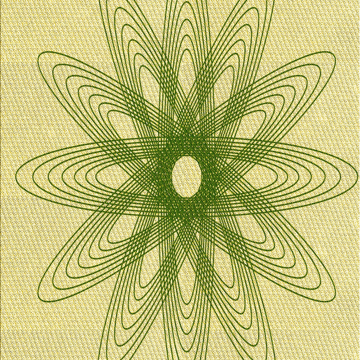 Patterned Green Rug, pat3346yw