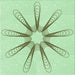 Round Patterned Mint Green Rug, pat3347grn
