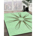 Patterned Mint Green Rug in Family Room, pat3347grn