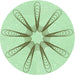 Square Patterned Mint Green Rug, pat3347grn