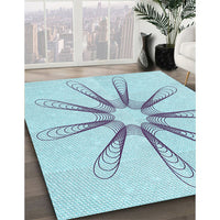 Patterned Iceberg Blue Rug, pat3347lblu