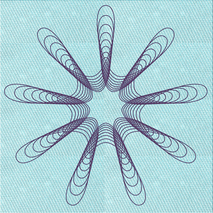 Round Patterned Iceberg Blue Rug, pat3347lblu