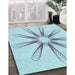 Machine Washable Transitional Iceberg Blue Rug in a Family Room, wshpat3347lblu