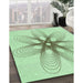 Patterned Mint Green Rug in Family Room, pat3348grn