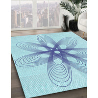 Patterned Iceberg Blue Rug, pat3348lblu